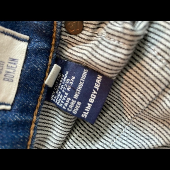 Madewell Slim Straight Boyjean Distressed Boyfriend Paint Splatter Jean, Size 24 - Picture 7 of 9